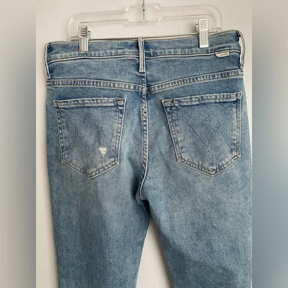 MOTHER The Insider Flood Fray jeans, size 28,Peek-a-boo wash